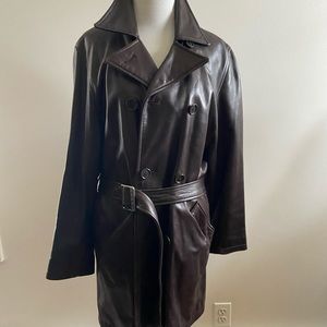 Coach Real Leather Trench Coat Size Small